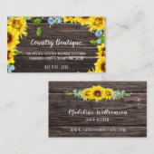 Rustige zonnebloemen op Visitekaartje van het hout (Voorkant / Achterkant)