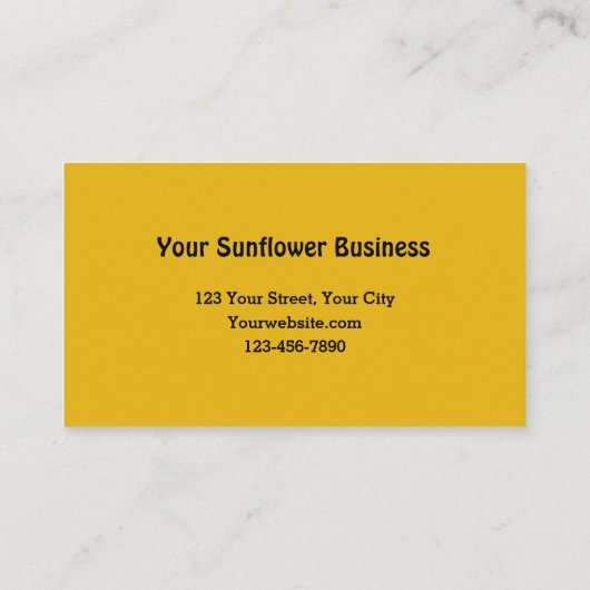 Rustige zonnebloemen op Visitekaartje van houtblok (Achterkant)