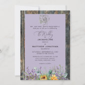 Rustige zonnebloemen Paarden Lavender Wedding Invi Kaart (Voorkant)