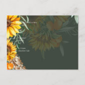 Rustige zonnebloemen Pampas Grass Wedding Briefkaart (Achterkant)