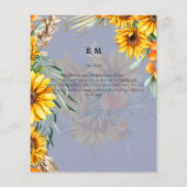 Rustige zonnebloemen Pampas Grass Wedding Dusty Bl (Achterkant)