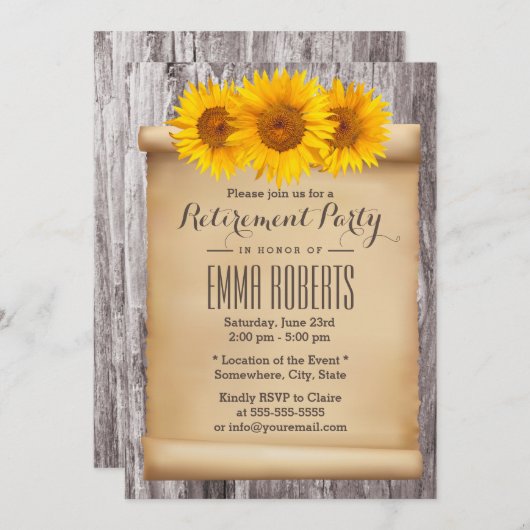 Rustige zonnebloemen PARTIJ Kaart (Voorkant / Achterkant)