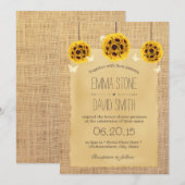 Rustige Zonnebloemen Pomanders & Butterfly Wedding Kaart (Voorkant / Achterkant)