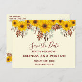 Rustige zonnebloemen pompoen besparen het Briefkaa Briefkaart (Voorkant / Achterkant)