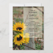 Rustige zonnebloemen Quinceanera Party Invitation Kaart (Voorkant)