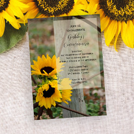 Rustige zonnebloemen Quinceanera Party Invitation Kaart