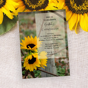 Rustige zonnebloemen Quinceanera Party Invitation Kaart