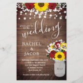 Rustige zonnebloemen Rozen Jar Lights Weddenschap (Voorkant)