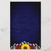 Rustige zonnebloemen Rozen Mason Jar Blue Wedding (Achterkant)