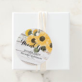 Rustige zonnebloemen Sage Wedding Bedankjes Labels (In situ)