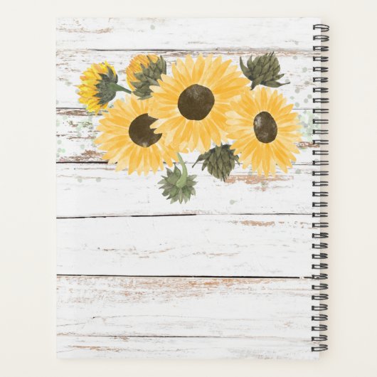 Rustige zonnebloemen Sage Wedding Planner (Achterkant)