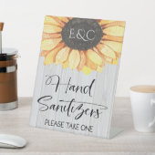 Rustige zonnebloemen - Sanitizer Monogram Weddensc Reclamebord Met Voetstuk (Insitu)