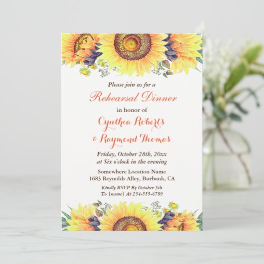 Rustige zonnebloemen Sint-Diner Kaart (Staand voorkant)