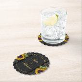 Rustige zonnebloemen, snijhout, huwelijksdag kartonnen onderzetters (Insitu)