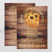 Rustige zonnebloemen Thanksgiving pompoen hout Kaart (Voorkant / Achterkant)