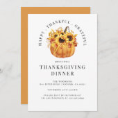 Rustige zonnebloemen Thanksgiving pompoen Kaart (Voorkant / Achterkant)