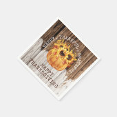 Rustige zonnebloemen Thanksgiving pompoenhout Servet (Hoek)