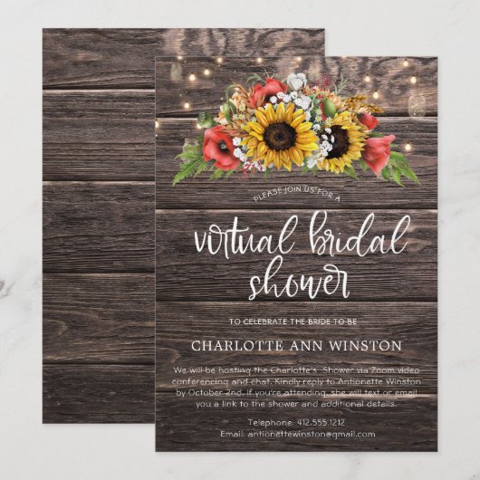 Rustige zonnebloemen Virtueel Vrijgezellenfeest Kaart (Voorkant / Achterkant)