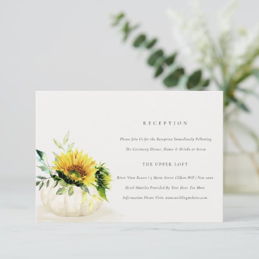 Rustige zonnebloemen — Vloeibare weddenschappen Informatiekaartje (Staand voorkant)