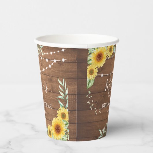 Rustige zonnebloemen Vrijgezellenfeest Papieren Bekers (Rechts)