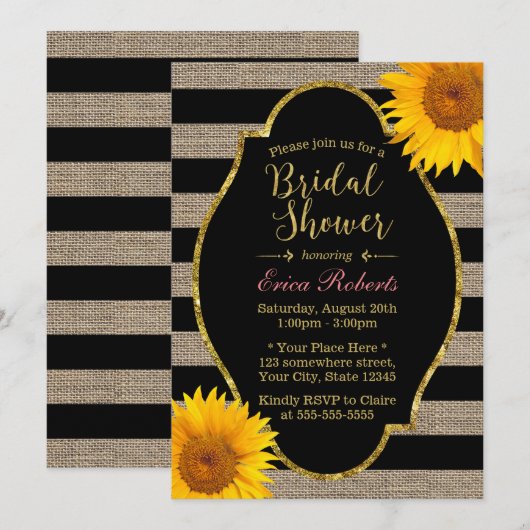 Rustige Zonnebloemen Vrijgezellenfeest van de Band Kaart (Voorkant / Achterkant)