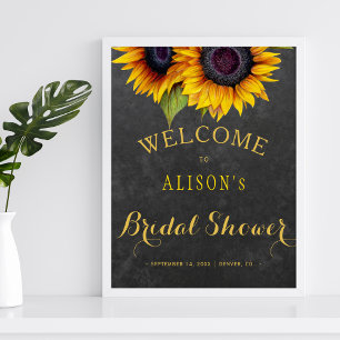 Rustige zonnebloemen vrijgezellenfeest welkomstbor poster