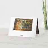 Rustige Zonnebloemen Wagon Wheel Cowboy Boots Bedankkaart (Achterkant)