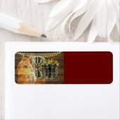 Rustige Zonnebloemen Wagon Wheel Cowboy Boots Etiket (Insitu)