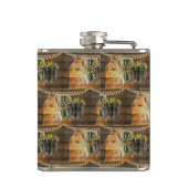 Rustige zonnebloemen Wagon Wheel Cowboy Boots F Heupfles (Achterkant)