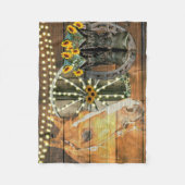 Rustige Zonnebloemen Wagon Wheel Cowboy Boots Fleece Deken (Voorkant)
