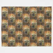 Rustige Zonnebloemen Wagon Wheel Cowboy Boots Fleece Deken (Voorkant (Horizontaal))