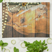 Rustige Zonnebloemen Wagon Wheel Cowboy Boots Theedoek (Gevouwen)