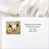 Rustige zonnebloemen Wedden Bull Skull Save the Da Etiket (Insitu)