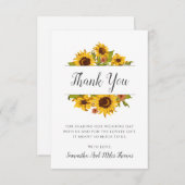 Rustige zonnebloemen Weddenflat Hartelijk dank Bedankkaart (Voorkant / Achterkant)