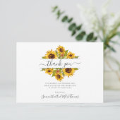 Rustige zonnebloemen Weddenflat Hartelijk dank Bedankkaart (Staand voorkant)