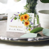 Rustige zonnebloemen Weddenschap Hartelijk dank Bedankkaart