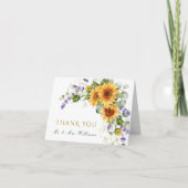 Rustige zonnebloemen Weddenschap Hartelijk dank Bedankkaart (Voorkant)