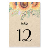 Rustige zonnebloemen Wedstrijktafel Kaarten (Achterkant)