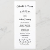 Rustige zonnebloemen — Western weddenschap Programmakaart (Achterkant)