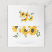 Rustige zonnebloemen Wildbloemen Namen Datum huwel Plaatskaartje (Buitenkant ongevouwen)