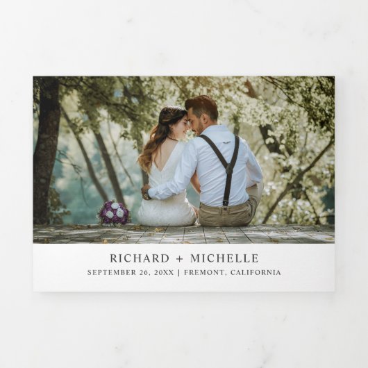 Rustige zonnebloemen Witte pompoen Valle bruiloft Drieluik Uitnodiging (Cover)