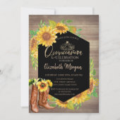 Rustige zonnebloemen Wood Quinceañera Kaart (Voorkant)