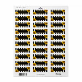 Rustige zonnebloemen Zwarte witte strepen RSVP Etiket (Full Sheet)