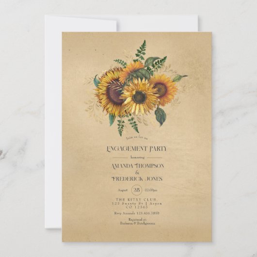 Rustige Zonnebloemenpartij Kaart (Voorkant)