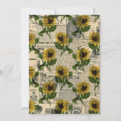 Rustige Zonnebloemenpartij Kaart (Achterkant)