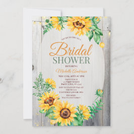 Rustige zonnebloemhout en lichte Vrijgezellenfeest Kaart