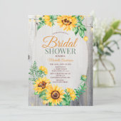 Rustige zonnebloemhout en lichte Vrijgezellenfeest Kaart (Staand voorkant)