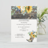 Rustige zonnebloemhoutwaarzen en -verlichting kaart (Staand voorkant)