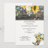 Rustige zonnebloemhoutwaarzen en -verlichting kaart (Voorkant / Achterkant)