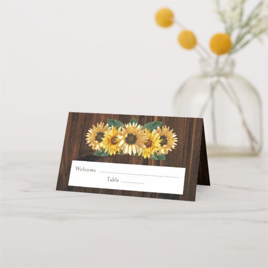 Rustige zonnebloemkaart plaatskaartje (Voorkant)